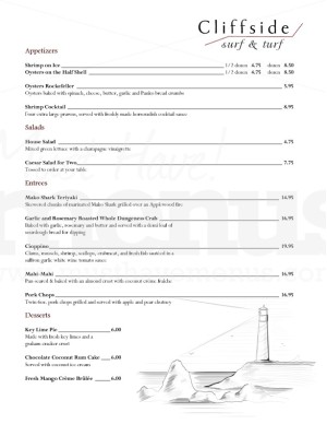 Bay Seafood Menu