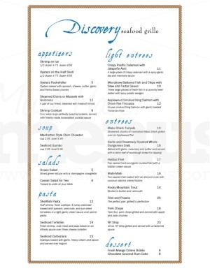 Seafood Grille Menu Long