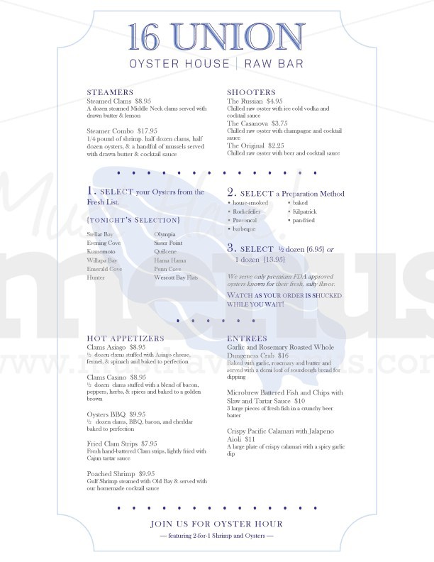 Real Seafood Menu | page 1