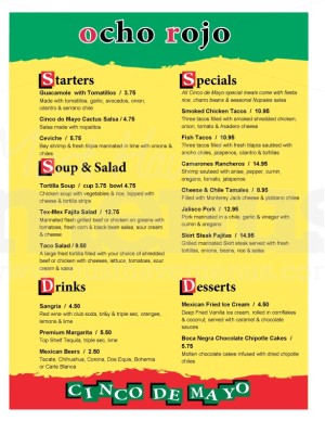 Cinco de Mayo Mexican Menu