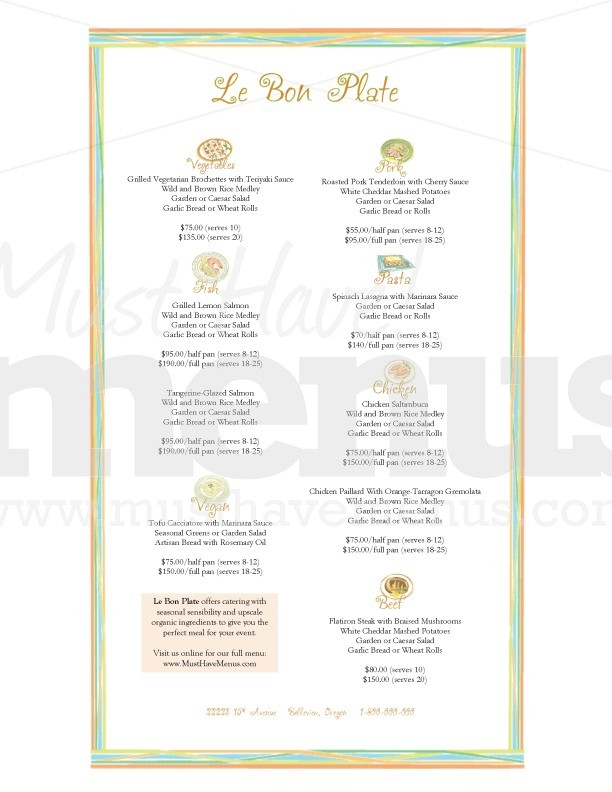 French Dinner Menu Long | page 1