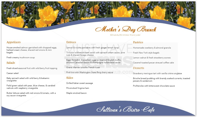 Mother's Day May Menu Long | page 1
