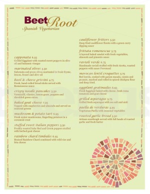 Vegetarian Menu
