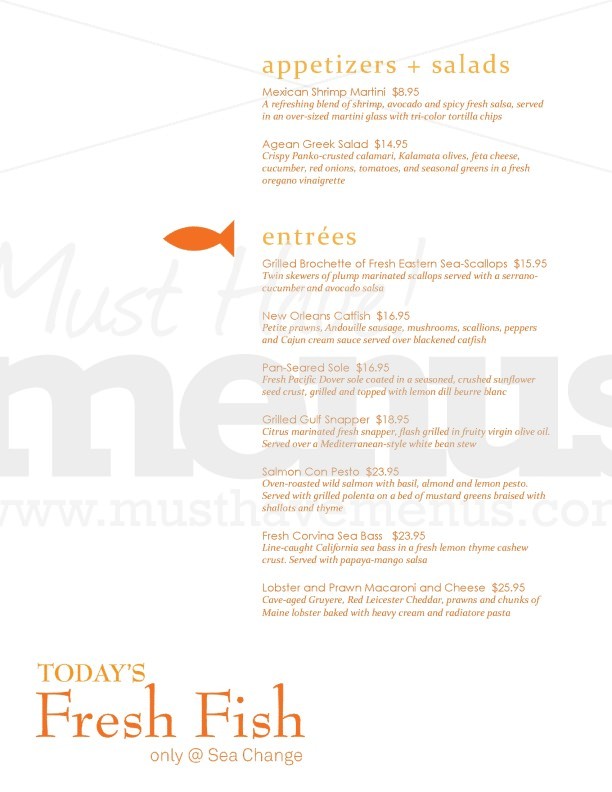 Upscale Seafood Restaurant Daily Special Menu | page 1