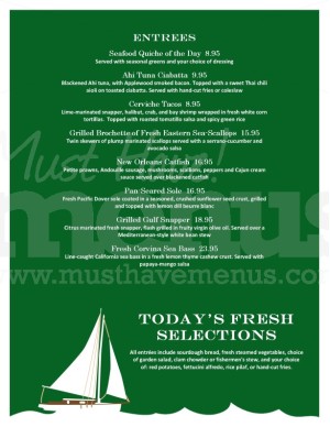 Fish House Restaurant Daily Special Menu