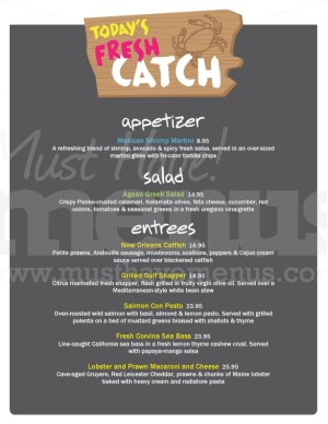Seafood Hut Daily Special Menu