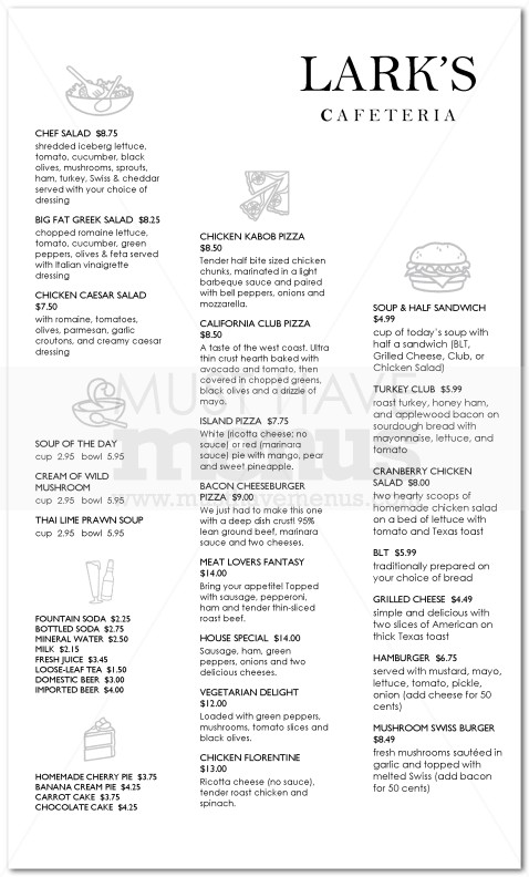 Diner Menu Long | page 1