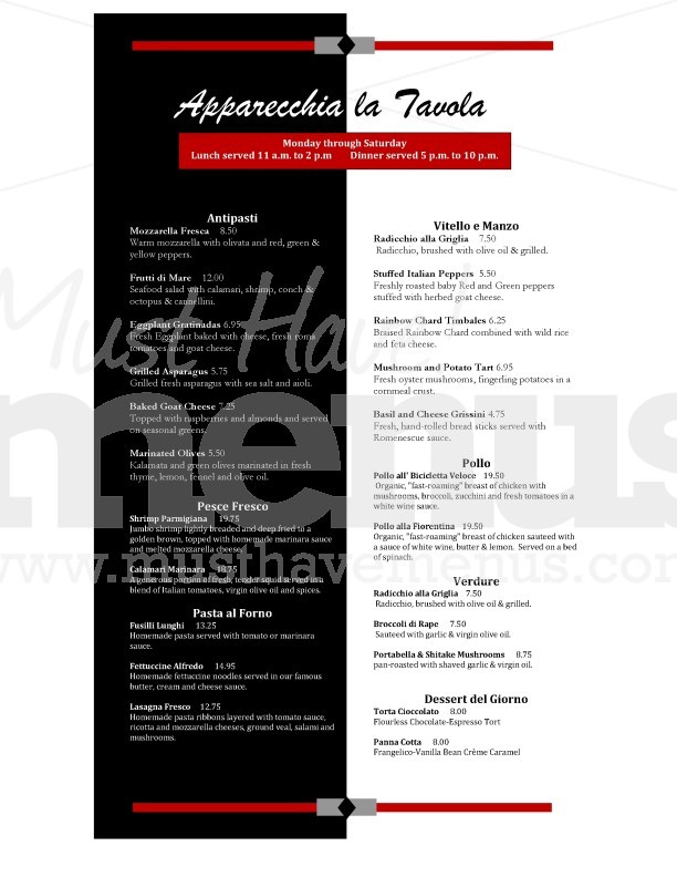 Red and Black Italian Dinner Menu Long | page 1