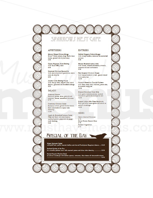 Corner Cafe Menu Long | page 1