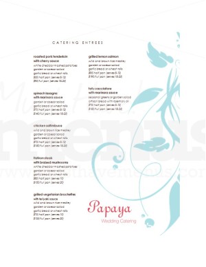 Wedding Reception Catering Menu