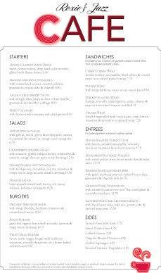 simple cafe menus
