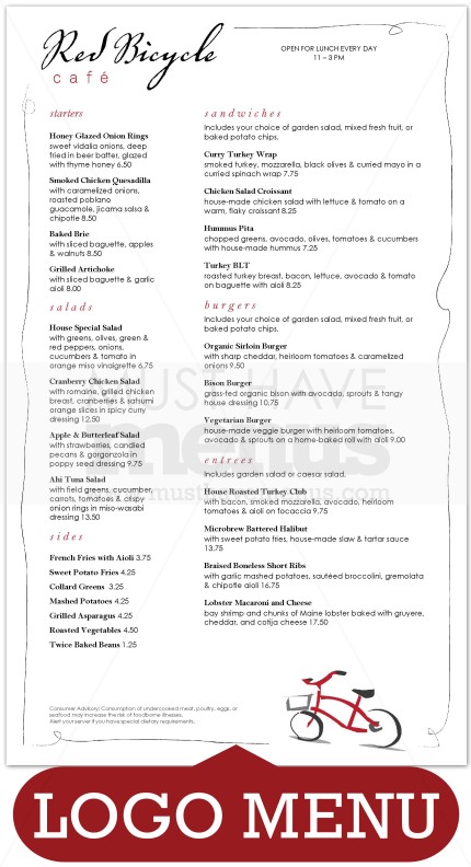 French Cafe Menu Long | page 1