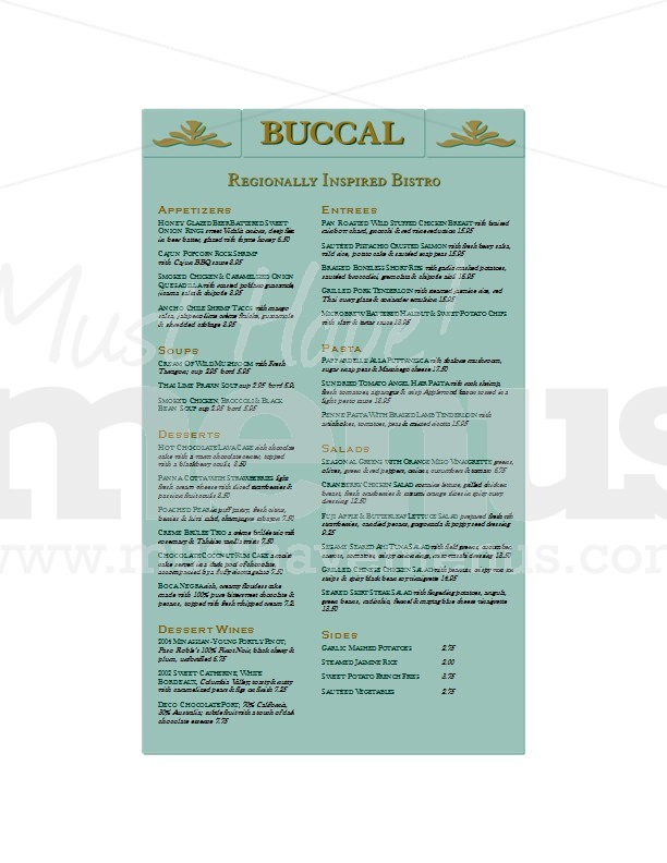Italian Cafe Menu Long | page 1