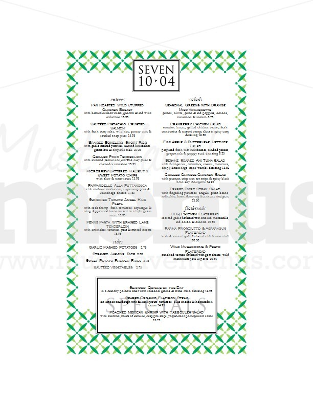 American Cafe Menu Long | page 1