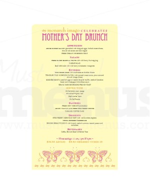 Mother's Day Butterfly Menu Long