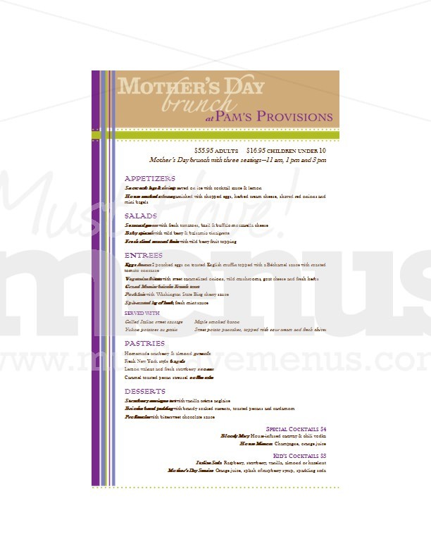 Mothers Day Ribbon Menu | page 1