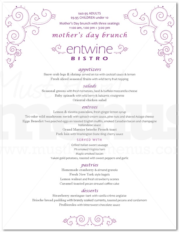 Mothers Day Family Menu | page 1