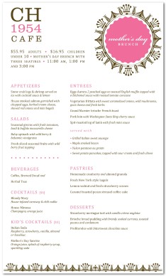 Bistro Mother's Day Menu Long