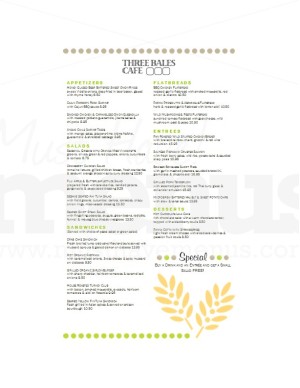 Bakery Cafe Menu Long