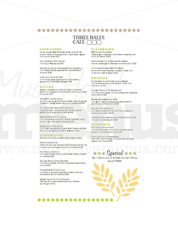 Bakery Cafe Menu Long | page 1