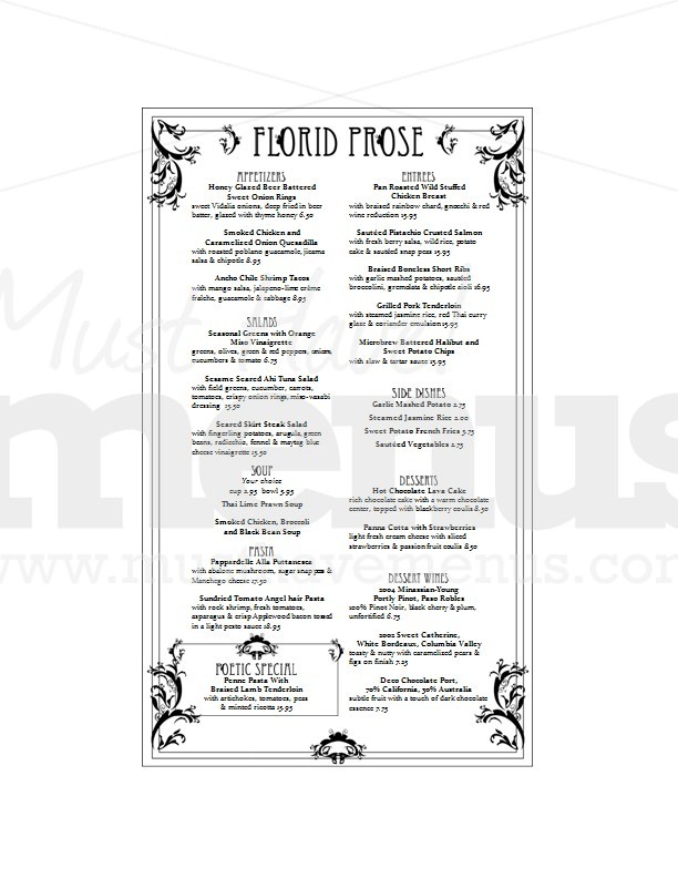 Library Cafe Menu Long | page 1