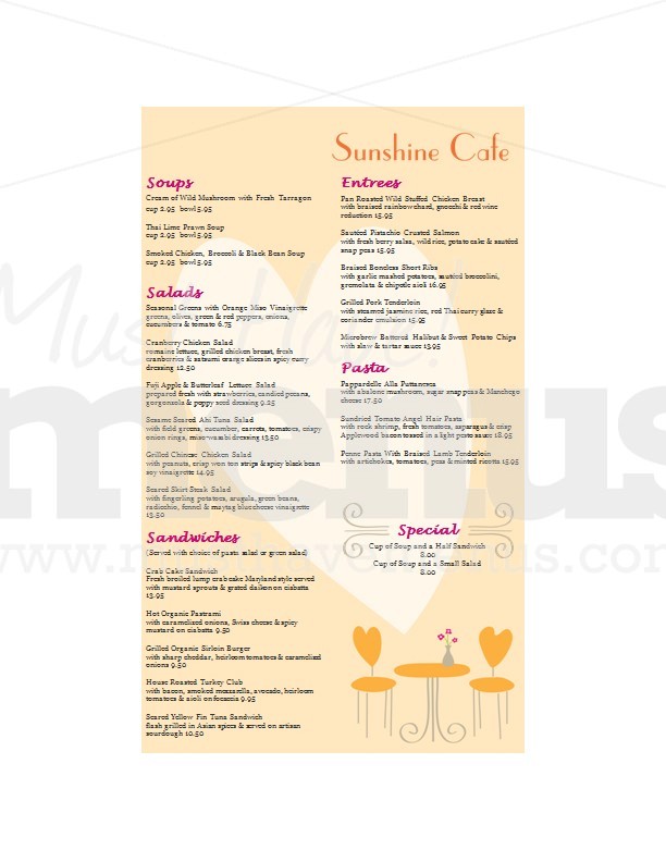Kitchen Cafe Menu Long | page 1