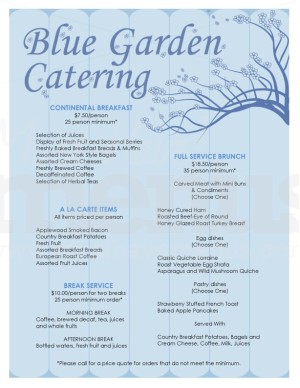 Breakfast Catering Service Menu