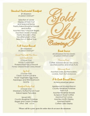 Healthy Breakfast Catering Menu