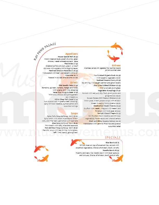 Asian Fish Menu | page 1