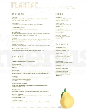 Fruit Fine Dining Menu Long