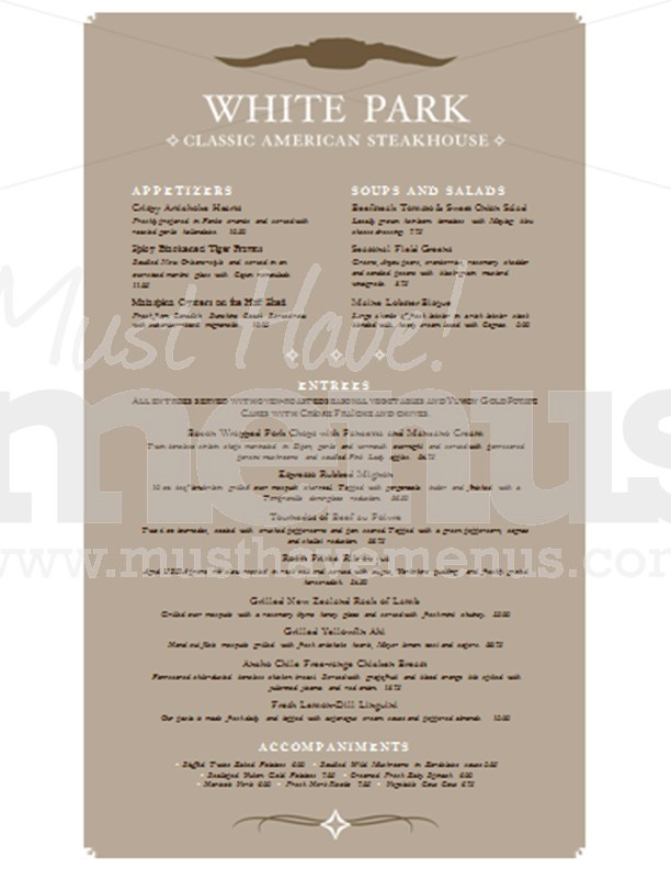 Steak House Menu Long | page 1