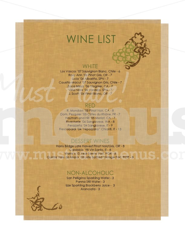 Parchment Wine List | page 1