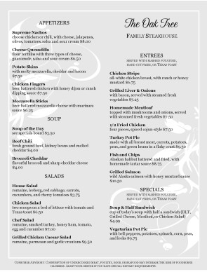 fancy restaurant menu borders