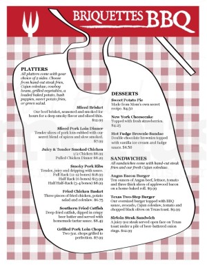 Bib Barbeque Menu