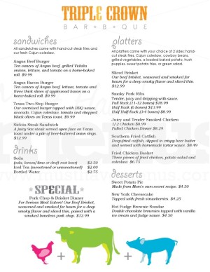 Triple Barbeque Menu
