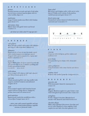 Label Fine Dining Menu