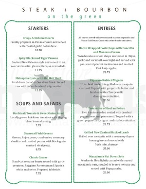 Steer Steakhouse Menu