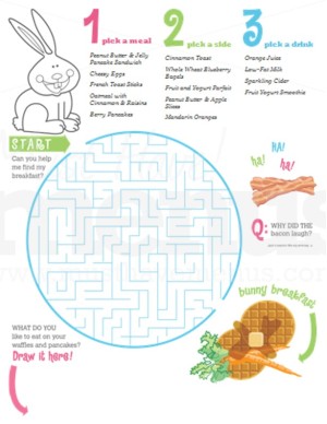 Bunny Breakfast Kids Menu