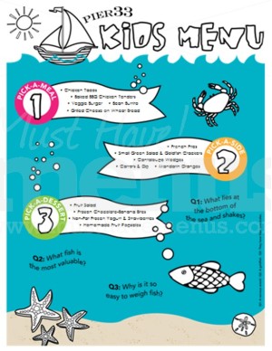 Beach Kids Menu