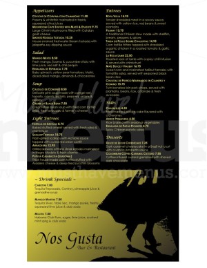 Spanish Fusion Menu Long
