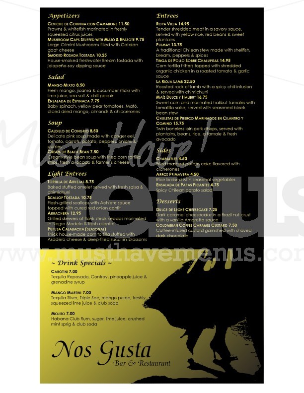 Spanish Fusion Menu Long | page 1