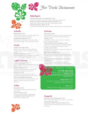 Tropical Fusion Menu