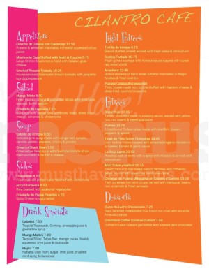 Miami Latin Menu