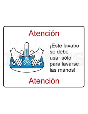 Hand Washing Sink Only Kitchen Sign in Spanish