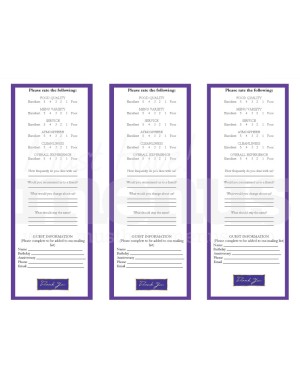  Purple Comment Cards