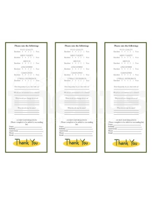 Yellow Oval Comment Cards
