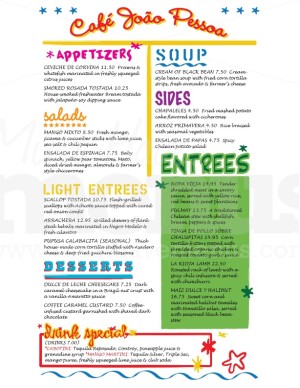 Latin Fusion Menu Long
