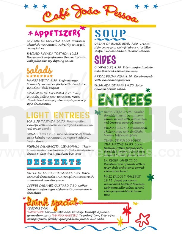 Latin Fusion Menu Long | page 1