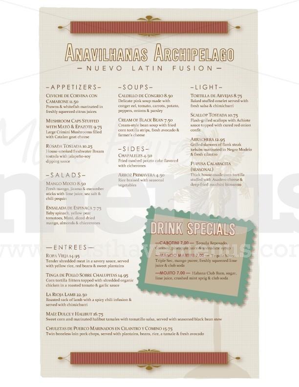 Nuevo Latin Menu Long | page 1