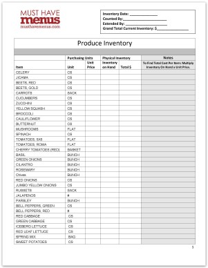 Produce Inventory Form